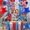 250th Anniversary USA Patriotic Party Supplies Set - 4th of July Independence Day Decorations with Hanging Paper Fans, Foil Fringe Curtains, Table Skirt & USA Flag Foil Balloon - 2026 Sestercentennial America Decor